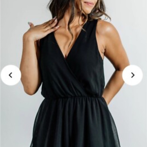 Astr The Label Black Chiffon Romper - Picture 1 of 10